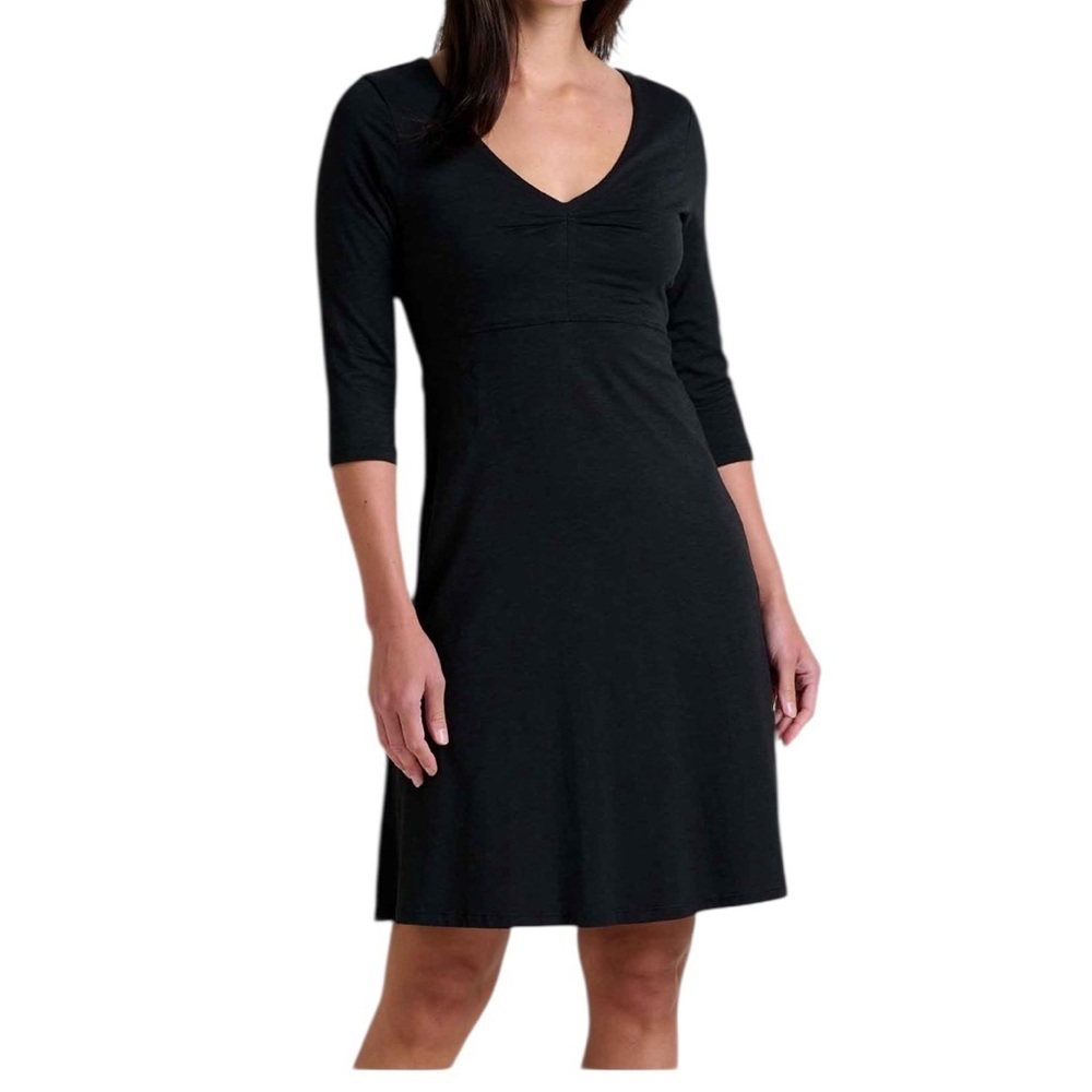 Toad & Co. Rosalinda Dress Black Size S Organic Cotton Stretch